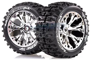 Louise 2.8" ST-Pioneer Tyres on Chrome Spoke Rims - Glued Truck Wheels w/ Foam 2Pcs image 17804