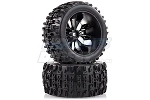 Louise 2.8" ST-Pioneer Tyres on Chrome Spoke Rims - Glued Truck Wheels w/ Foam 2Pcs image 17806