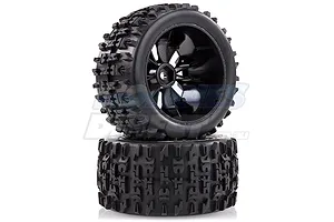 Louise 2.8" ST-Pioneer Tyres on Black Spoke Rims - Glued Truck Wheels w/ Foam 2Pcs image 17811