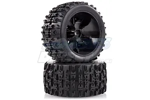 Louise 2.8" ST-Pioneer Tyres on Black Spoke Rims - Glued Truck Wheels w/ Foam 2Pcs image 17816