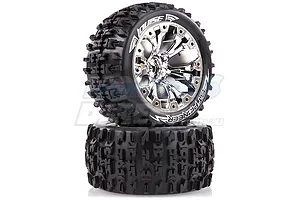 Louise 2.8" ST-Pioneer Tyres on Chrome Spoke Rims - Glued Truck Wheels w/ Foam 2Pcs image 17820