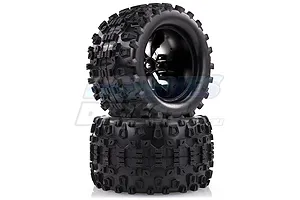Louise 2.8" MT-Uphill Tyres on Chrome Spoke Rims - Glued Truck Wheels w/ Foam 2Pcs image 17835