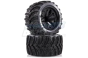 Louise 2.8" MT-Cyclone Tyres on Black Spoke Rims - Glued Truck Wheels w/ Foam 2Pcs image 17837