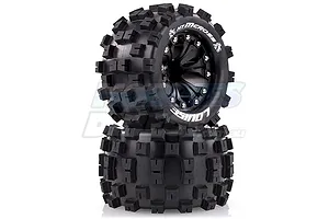 Louise 2.8" MT-Mcross Tyres on Black Spoke Rims - Glued Truck Wheels w/ Foam 2Pcs image 17843