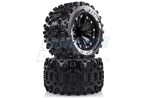 Louise 2.8" MT-Uphill Tyres on Black Spoke Rims - Glued Truck Wheels w/ Foam 2Pcs image 17849