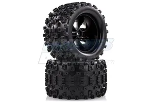 Louise 2.8" MT-Uphill Tyres on Chrome Spoke Rims - Glued Truck Wheels w/ Foam 2Pcs image 17865