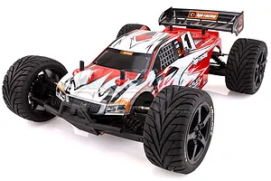 Louise 3.8" T-Rocket Tyres on Black Spoke Rims - Glued Truggy Wheels w/ Foam 2Pcs image 18049