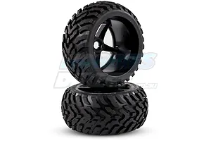 Louise 3.8" T-Apollo Tyres on Black Spoke Rims - Glued Truggy Wheels w/ Foam 2Pcs image 18053