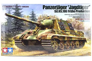Tamiya 1/35 German Panzerjager Jagdtiger (Sk.Kfz.186) Fruhe Production Tank Scaled Plastic Model Kit image 18457