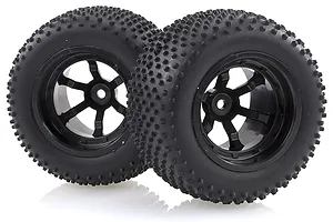 HSP 2.3" Viper Rear Knobby Tyres on Black 6 Spoke Rims - Wheels 2Pcs image 18686