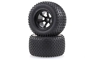 HSP 2.3" Viper Rear Knobby Tyres on Black 6 Spoke Rims - Wheels 2Pcs image 18687