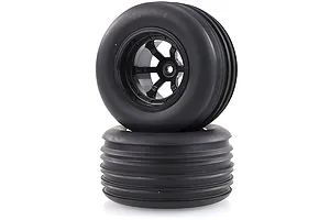 HSP 2.3" Viper Front Ribbed Tyres on Black 6 Spoke Rims - Wheels 2Pcs image 18689