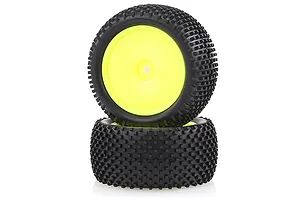 HSP 2.3" Mongoose Rear Knobby Tyres on Yellow Dish Rims - Wheels 2Pcs image 18691