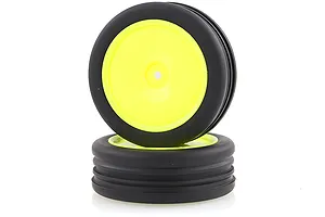 HSP 2.3" Mongoose Front Ribbed Tyres on Yellow Dish Rims - Wheels 2Pcs image 18693