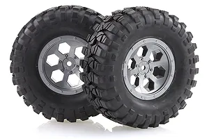 HSP 1.9" RC4 Soft Off Road Tyres on Grey Rims - Wheels 2Pcs image 18703