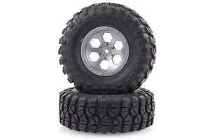HSP 1.9" RC4 Soft Off Road Tyres on Grey Rims - Wheels 2Pcs image 18704