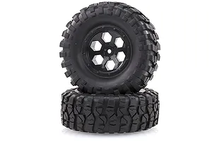 HSP 1.9" RC4 Soft Off Road Tyres on Black Rims - Wheels 2Pcs image 18708