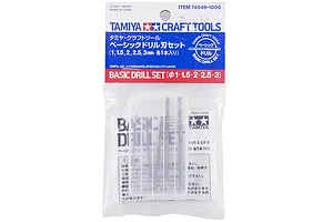 Tamiya Basic 1,1.5,2,2.5,3mm Craft Drill Set image 19045