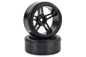 HSP 1.9" Drift Tyre on Black Rims - Wheels 2Pcs image 20619