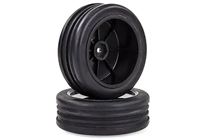 HSP 2.3" Mongoose Front Ribbed Tyres on Black Dish Rims - Wheels 2Pcs image 20622