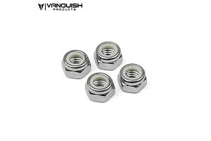 Vanquish 5mm Silver Steel Nyloc Nuts 4Pcs w/ Washers