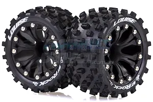 Louise 2.8" ST-Rock Tyres on Black Spoke Rims - Glued Truck Wheels w/ Foam 2Pcs image 21668