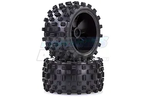 Louise 2.8" ST-Rock Tyres on Black Spoke Rims - Glued Truck Wheels w/ Foam 2Pcs image 21670