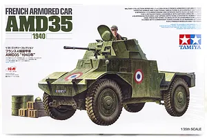 Tamiya 1/35 French AMD35 Armored Car Scaled Plastic Model Kit image 22129