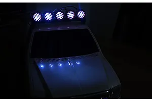 Yeah Racing Black & Red Aluminium 125mm Roof 5 White LED Lights image 23048