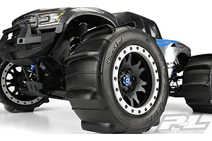 Pro-Line 4.0/5.5" X-Maxx Sling Shot Sand Paddle Tyres on Impulse Pro-Loc Black Bealock Rims - Glued Wheels 2Pcs image 23445