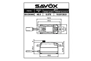 Savox Black Low Profile 10kg 6V Brushless Titanium Geared Servo image 23451