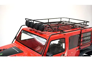Yeah Racing 1/10 SCX10 II Jeep Wrangler Black Metal Roof Rack w/ LED Lights image 23490