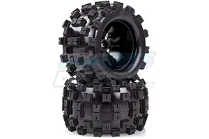 Louise 2.8" MT-Mcross Tyres on Black Spoke Rims - Glued Truck Wheels w/ Foam 2Pcs image 23797