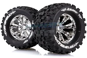 Louise 3.8" MT-Uphill Tyres on Chrome Rims - Glued Wheels 2Pcs image 23802