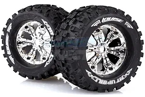 Louise 3.8" MT-Uphill Tyres on Chrome Rims - Glued Wheels 2Pcs image 23805