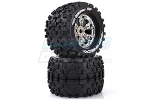 Louise 3.8" MT-Uphill Tyres on Chrome Rims - Glued Wheels 2Pcs image 23806