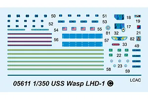 Trumpeter 1/350 USS Wasp LHD-1 Aircraft Carrier Plastic Model Kit image 23855