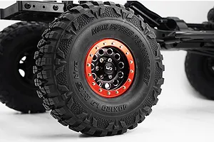 Yeah Racing Black Aluminium 1.9" F-RG Rims 2Pcs w/ Red Beadlocks & Black 12mm Hex Hub image 24202