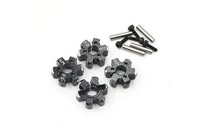 Yeah Racing Black Aluminium 12mm Hexes (5mm Thick) 4Pcs w/ Hardware image 24388