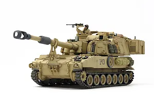 Tamiya 1/35 U.S. M109A6 Paladin Self-Propelled Howitzer (IRAQ War) Tank Plastic Model Kit image 24549
