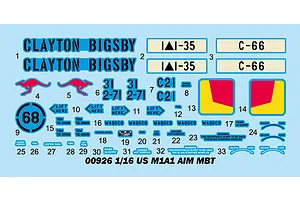 Trumpeter 1/16 U.S. Abrams M1A1 Aim Main Battle Tank Scaled Plastic Model Kit w/ Australian Decals image 24586