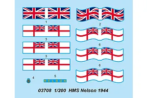 Trumpeter 1/200 HMS Nelson 1944 Battleship Plastic Model Kit image 24590