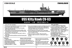Trumpeter 1/350 USS Kitty Hawk CV-63 Aircraft Carrier Plastic Model Kit image 24722