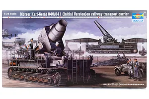 Trumpeter 1/35 German Morser Karl Great 040/041 (Initial Version) Self-Propelled Gun w/ Railway Transport Carrier Gun Scaled Plastic Model Kit
