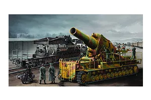 Trumpeter 1/35 German Morser Karl Great 040/041 Self-Propelled w/ Railway Transport Carrier Gun Scaled Plastic Model Kit image 24787