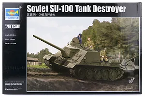 Trumpeter 1/16 Soviet SU-100 Tank Destroyer Scaled Plastic Model Kit image 24820