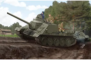 Trumpeter 1/16 Soviet SU-100 Tank Destroyer Scaled Plastic Model Kit image 24821