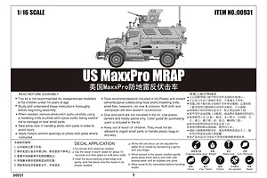 Trumpeter 1/16 U.S. MaxxPro MRAP Scaled Plastic Model Kit image 24869