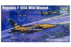 Trumpeter 1/32 U.S. Republic F-105G Wild Weasel Jet Scaled Plastic Model Kit image 25205