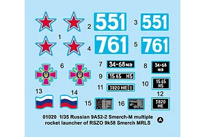 Trumpeter 1/35 Russian 9A52-2 Smerch-M Rocket Launcher Multiple RSZO 9k58 Smerch MRLS Scaled Plastic Model Kit image 25249